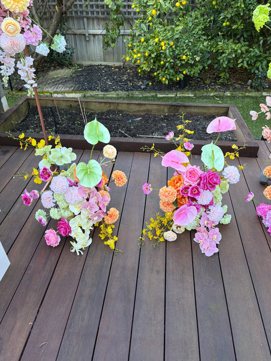 Wedding Flowers: Sorbet Soirée Plinth Arrangement (Vertical Style)